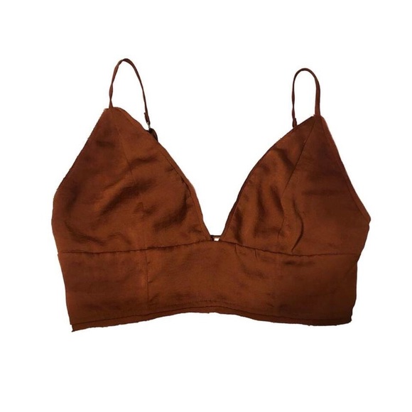 Intimately Free People Brown Plunge Neck Crop Top! - Picture 3 of 4